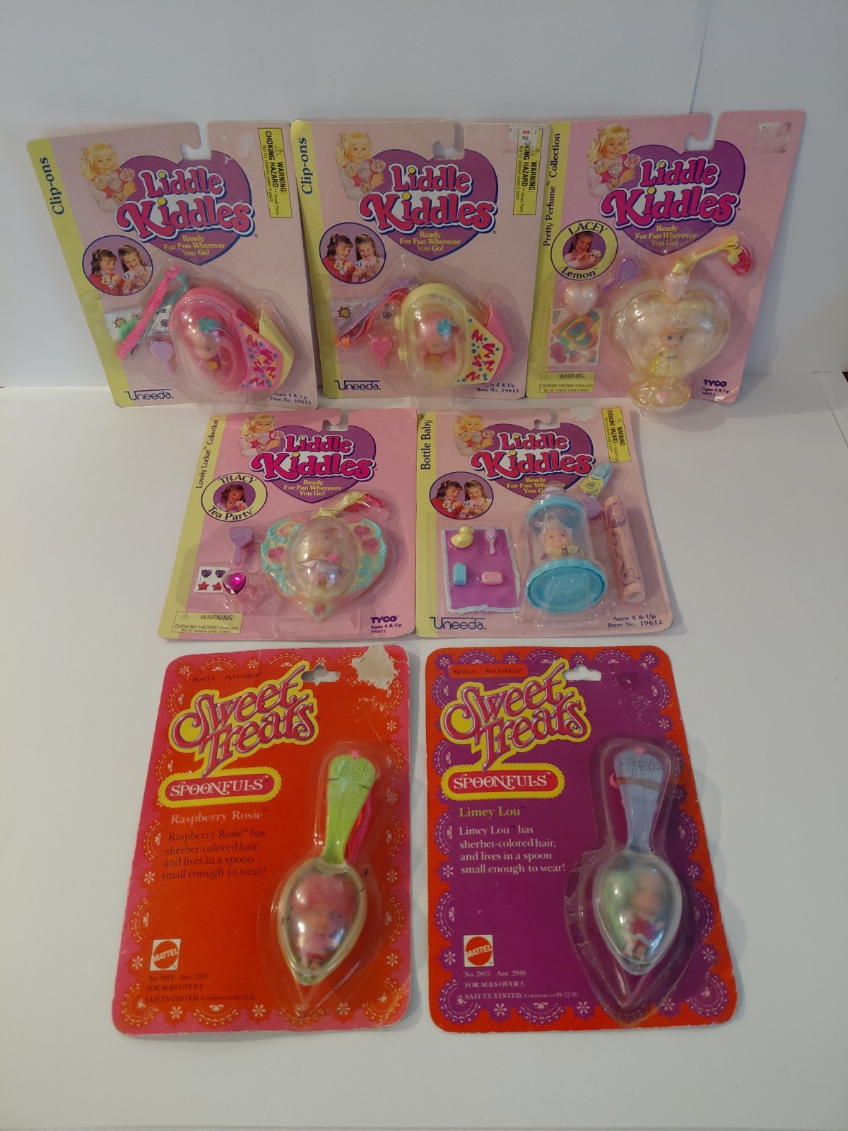 Lot Of 7 New 2- 1978 Mattel Sweet Treats Spoonfuls  And 5 - 90s Liddle Kiddles