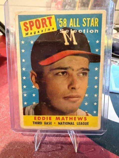 1958 Topps - Sport Magazine \'58 All Star Selection Eddie Mathews #480 1958 Topps - Sport Magazine \'58 All Star Selection Eddie Mathews #480