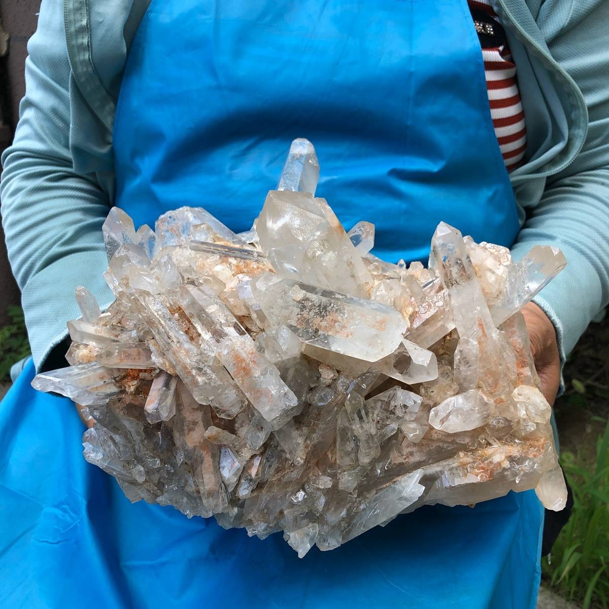 11.11LB Large Natural White Clear Quartz Crystal Cluster Rough Healing Specimen