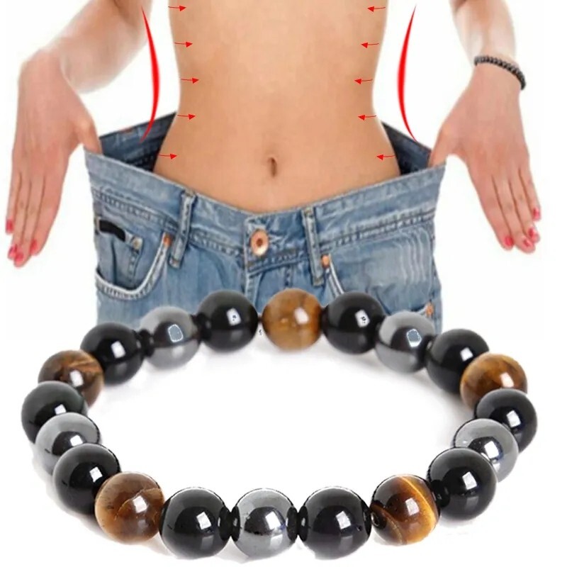 Pulsera Elastica Brazalete de Curación Energetica, Piedra natural, hematita
