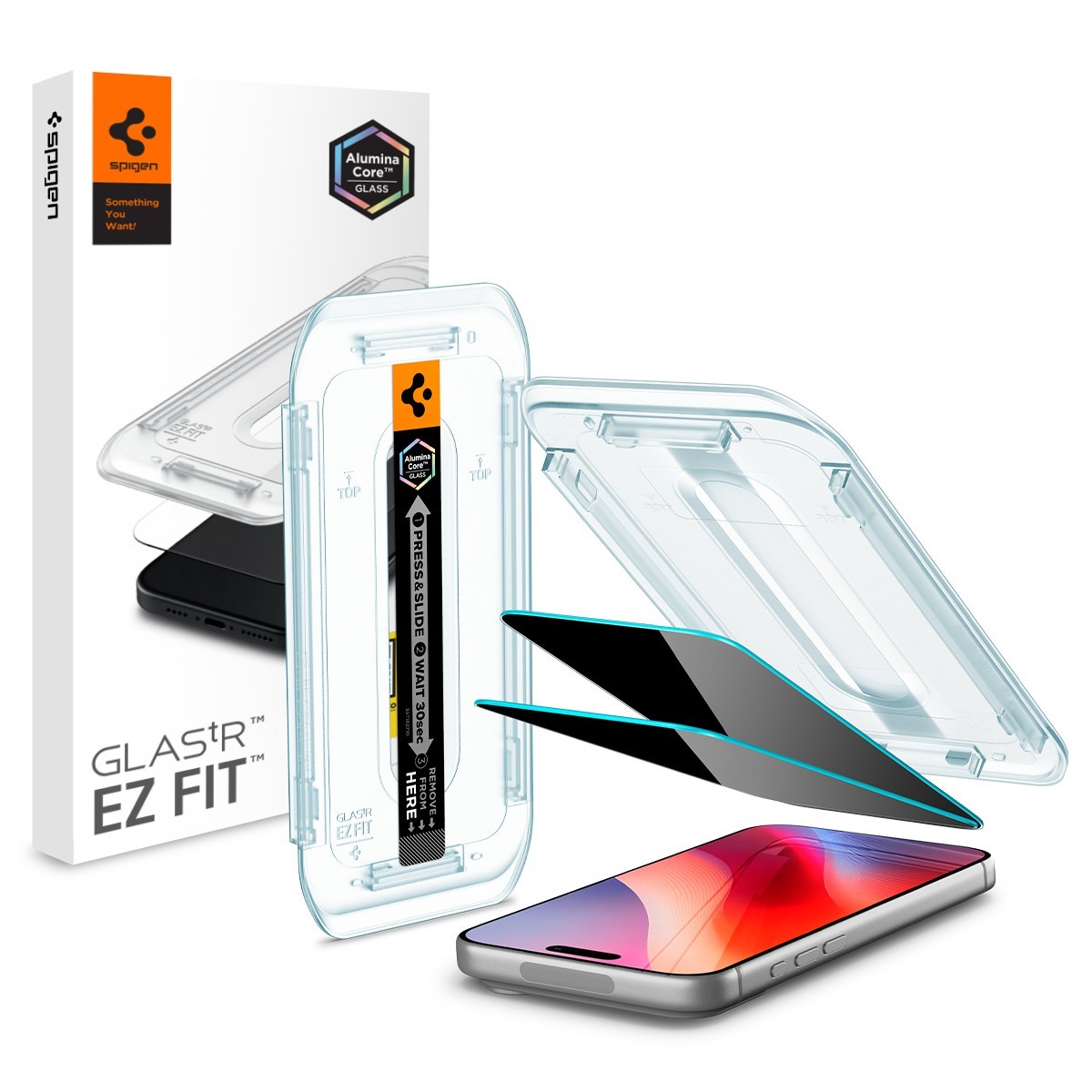 For iPhone 18 Pro Max Pro | Spigen [GLAS.tR EZFIT] Privacy Screen Protector