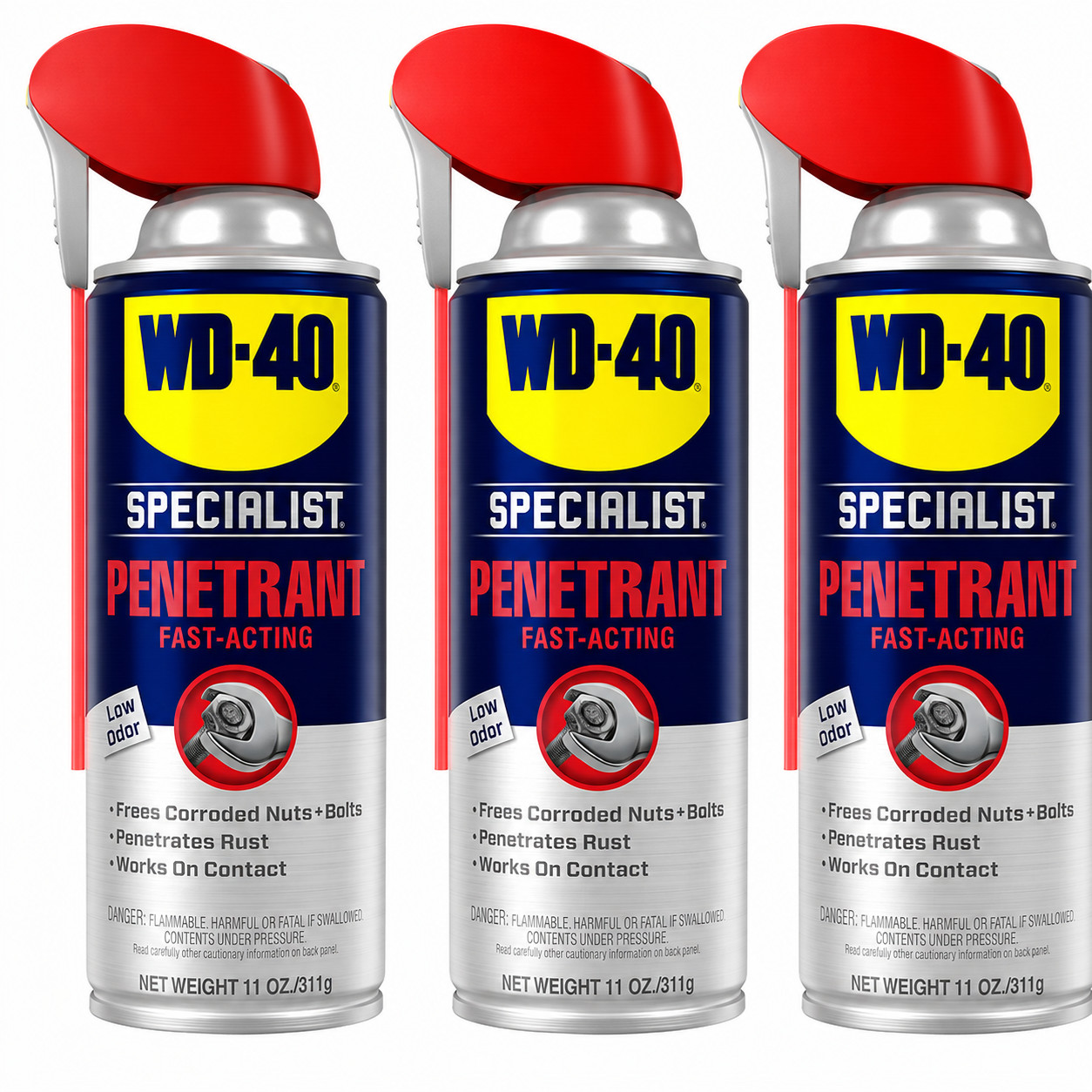 3 Pack WD-40 Specialist Fast-Acting Penetrant Spray 11 oz Rust Release