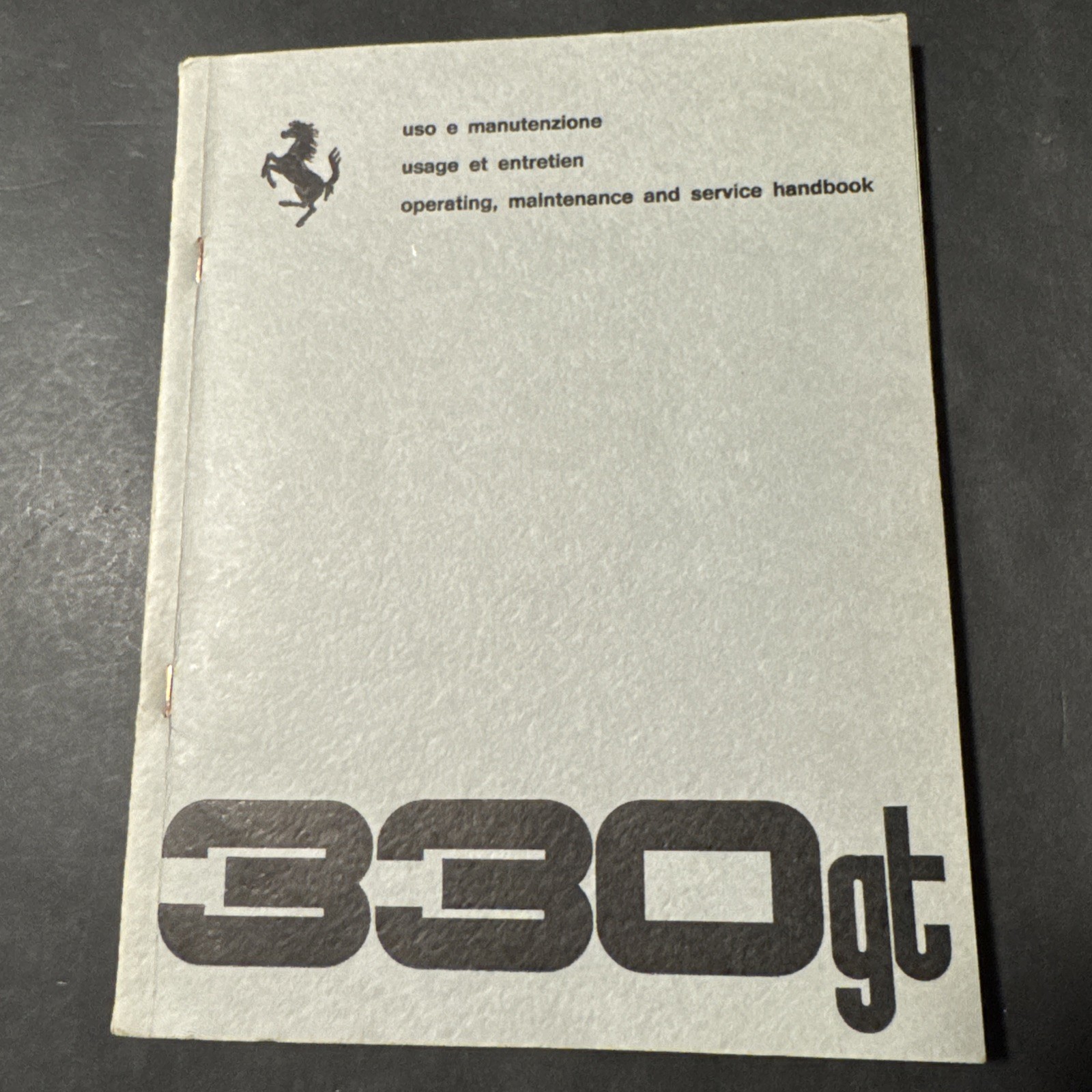 FERRARI 330 GT SERIES I+II INSTRUCTIONS MANUAL MANUAL | POUCH BOOK | 1965 4th Ed FERRARI 330 GT SERIES I+II INSTRUCTIONS MANUAL MANUAL | POUCH BOOK | 1965 4th Ed