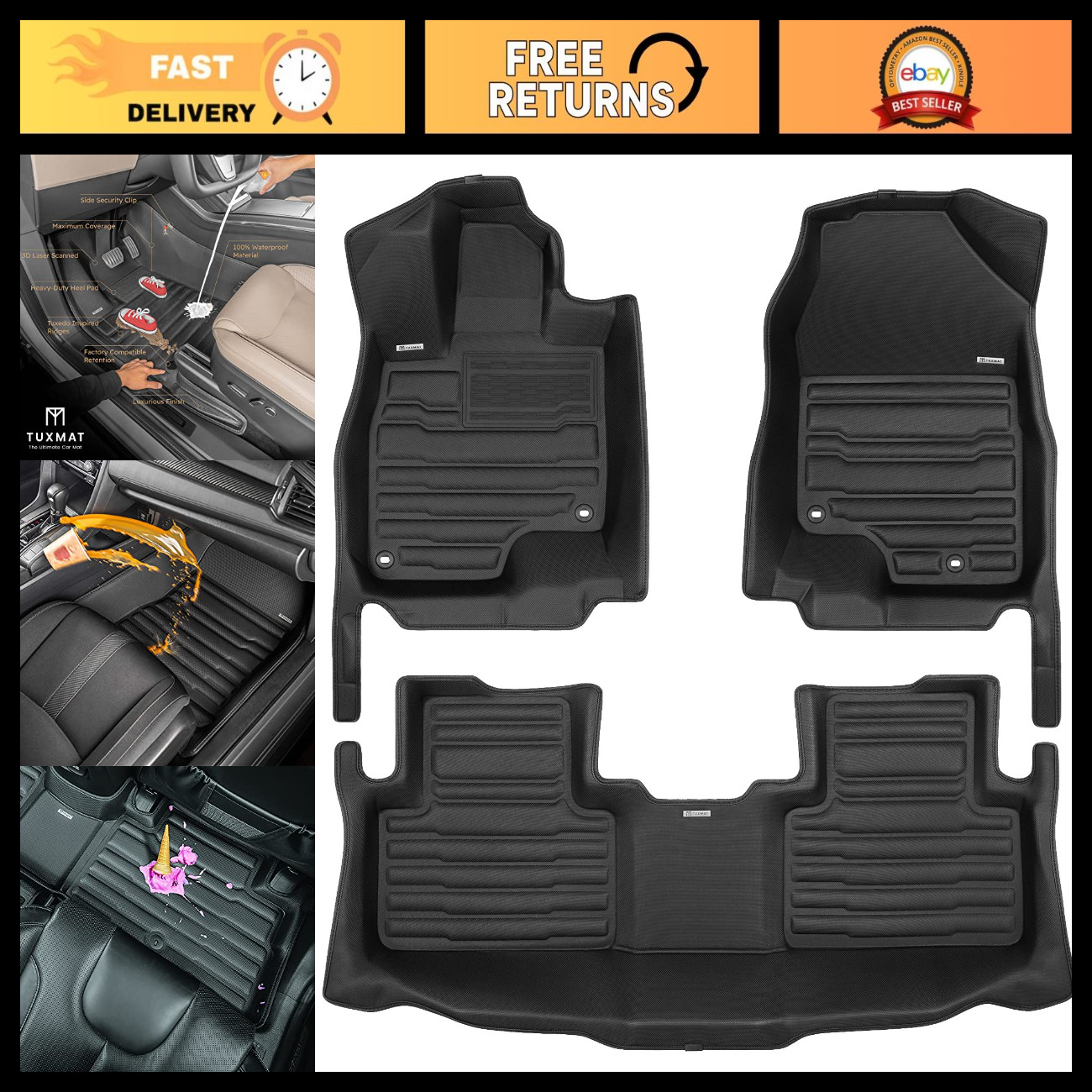 Custom All-Weather Car Mats for Acura RDX 2019-2027 - Maximum Coverage, Laser Me