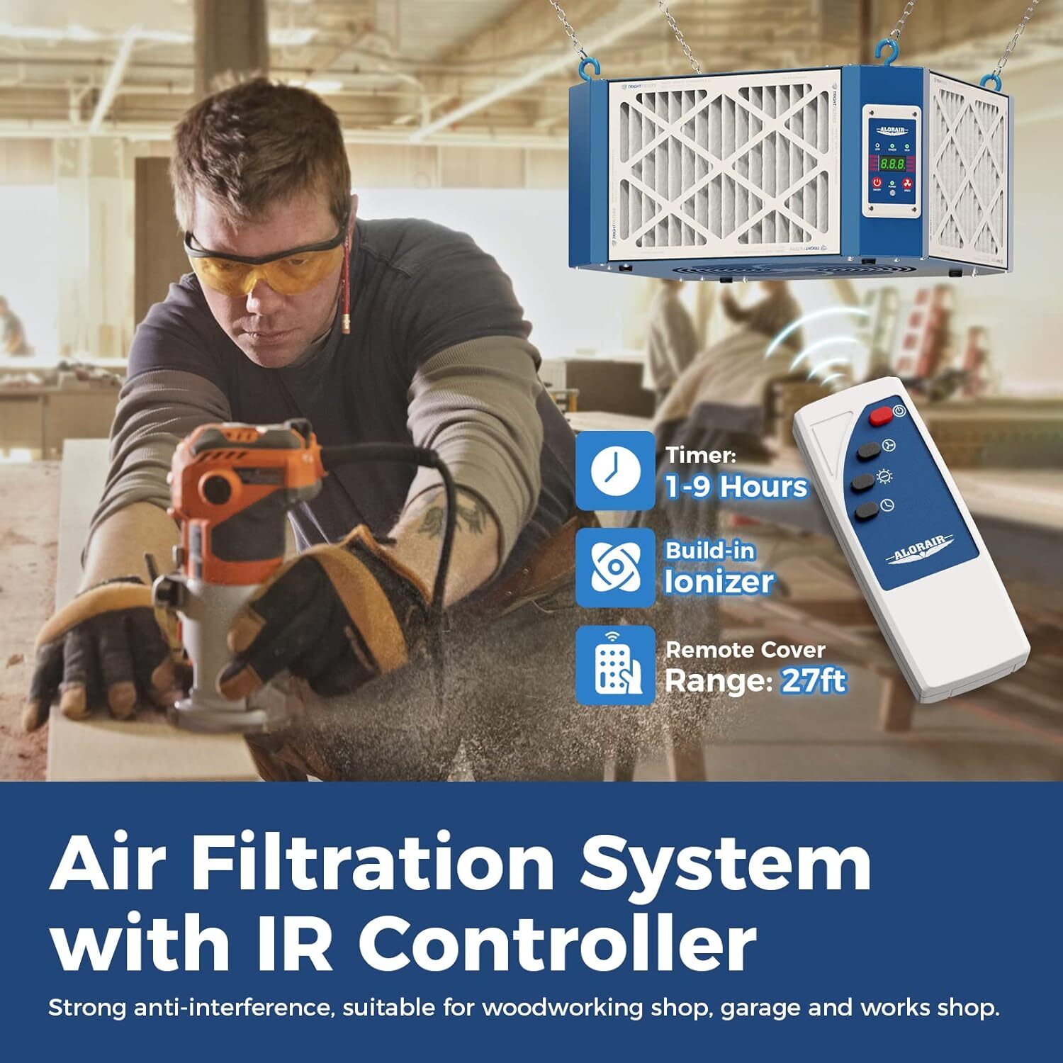 ALORAIR Purecare 1350IG Air Filtration System Ionizer Dust Collector w/Remote