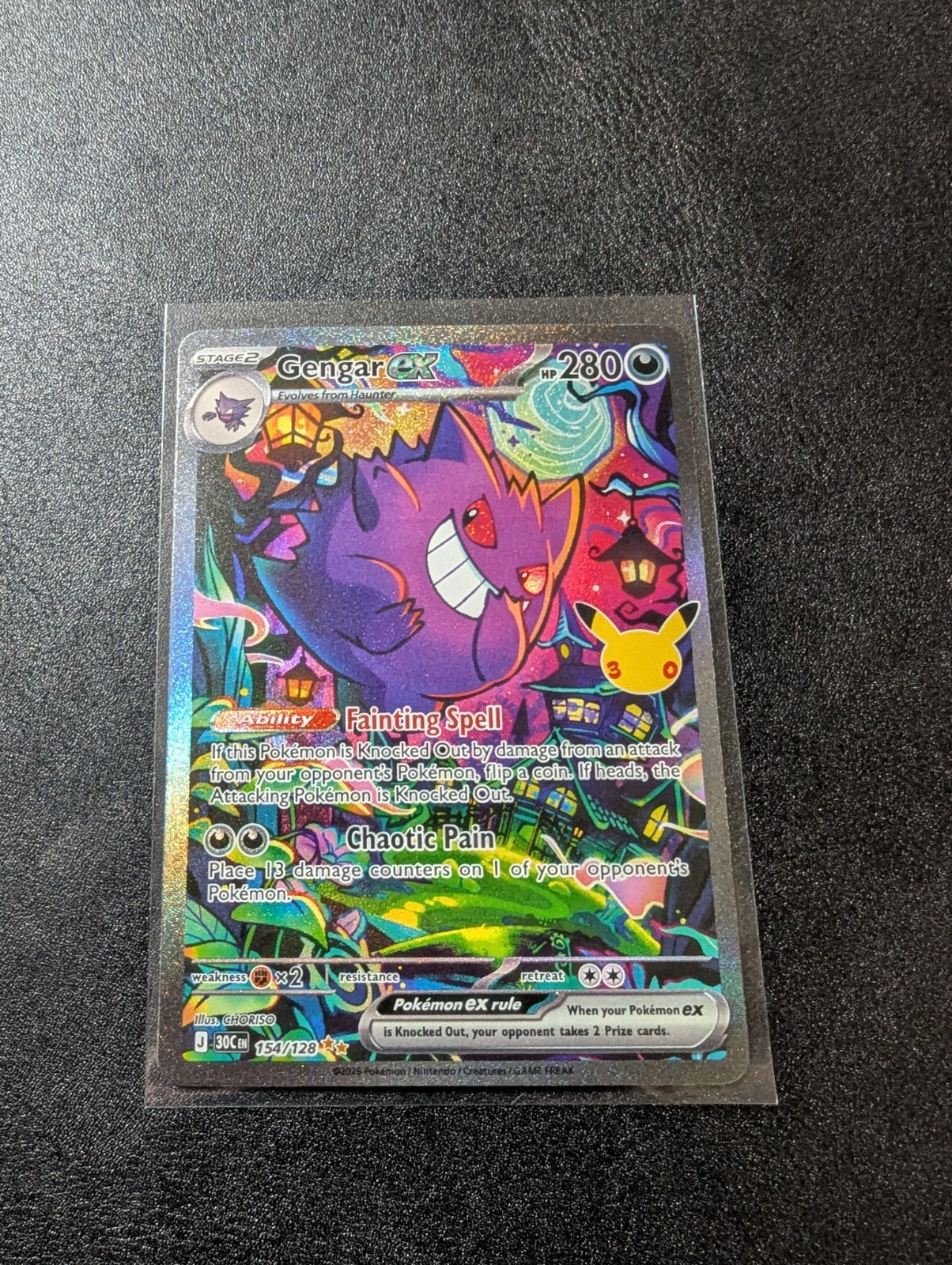 Pokemon TCG Gengar EX SIR 30th Anniversary 154/128 Special Illustration Rare 