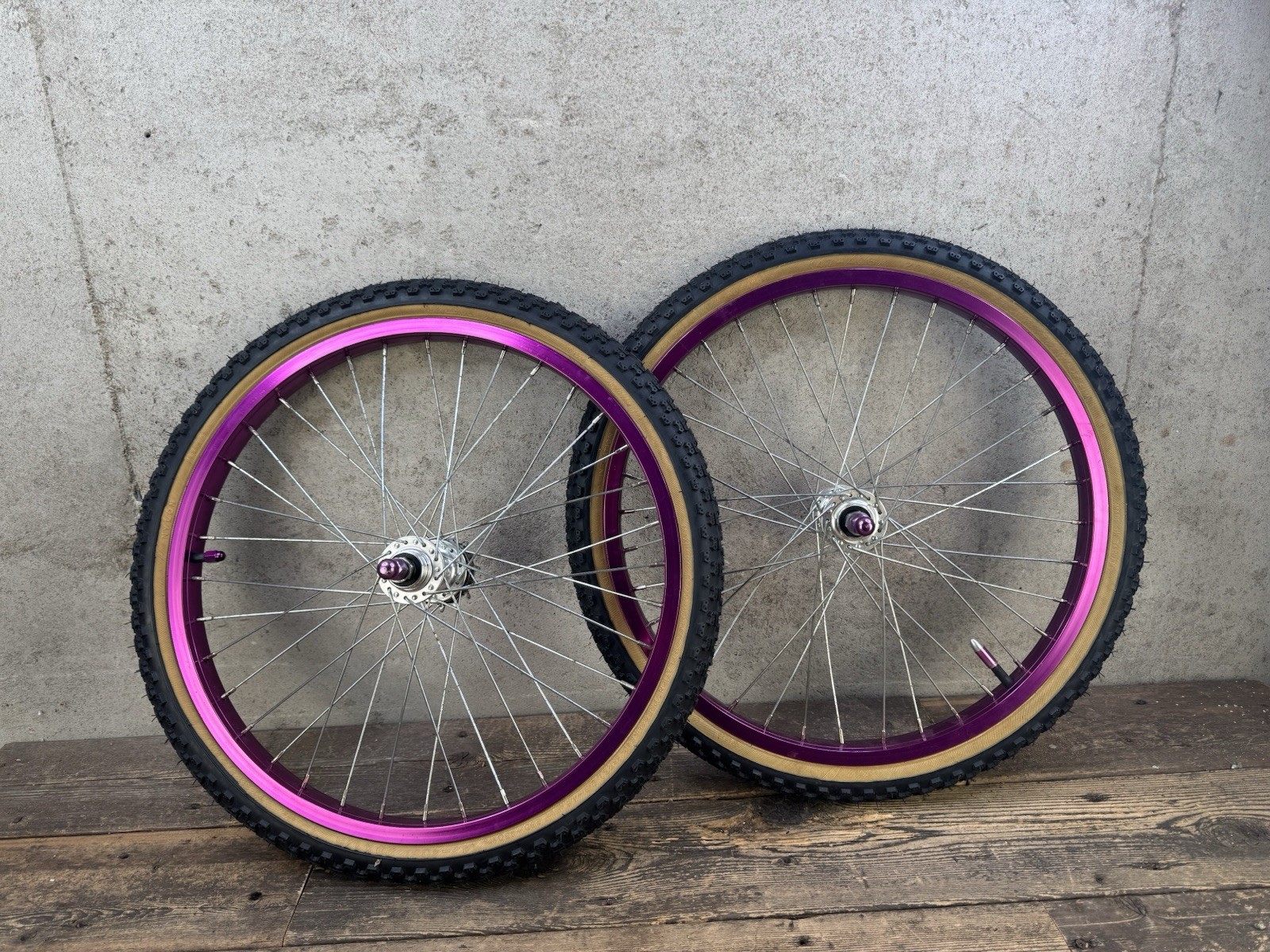 Purple GT Mohawk 20” Bmx Wheel Set 36h 3/8” Mid School Bmx 