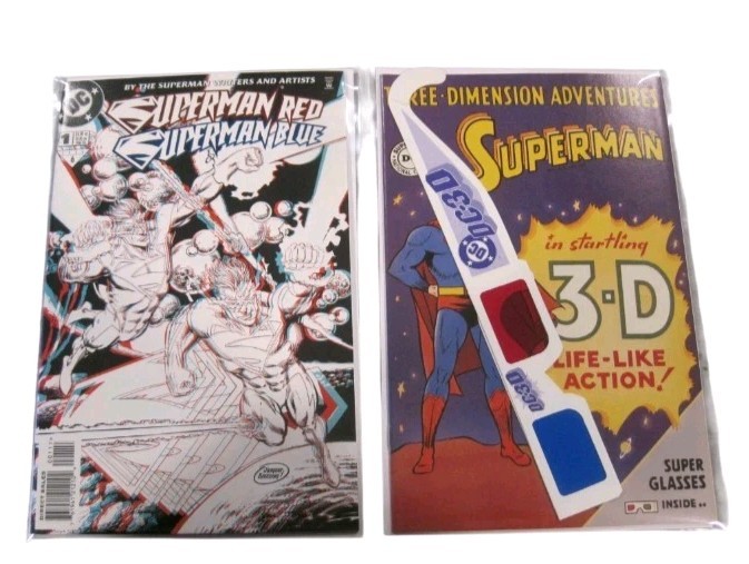 1997 DC Comics Three Dimension Adventures Superman 3D Reprint w/ Glasses Sealed 1997 DC Comics Three Dimension Adventures Superman 3D Reprint w/ Glasses Sealed