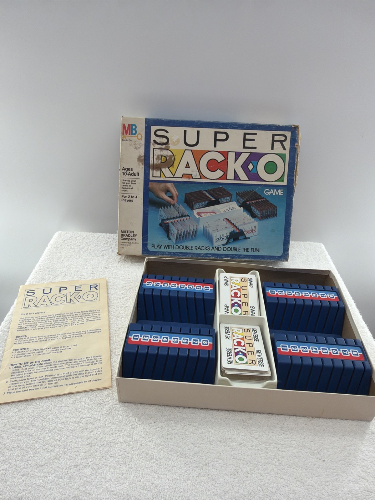 Vintage 1983 COMPLETE Super Rack-O Game Milton Bradley Double Card Racks Racko Vintage 1983 COMPLETE Super Rack-O Game Milton Bradley Double Card Racks Racko