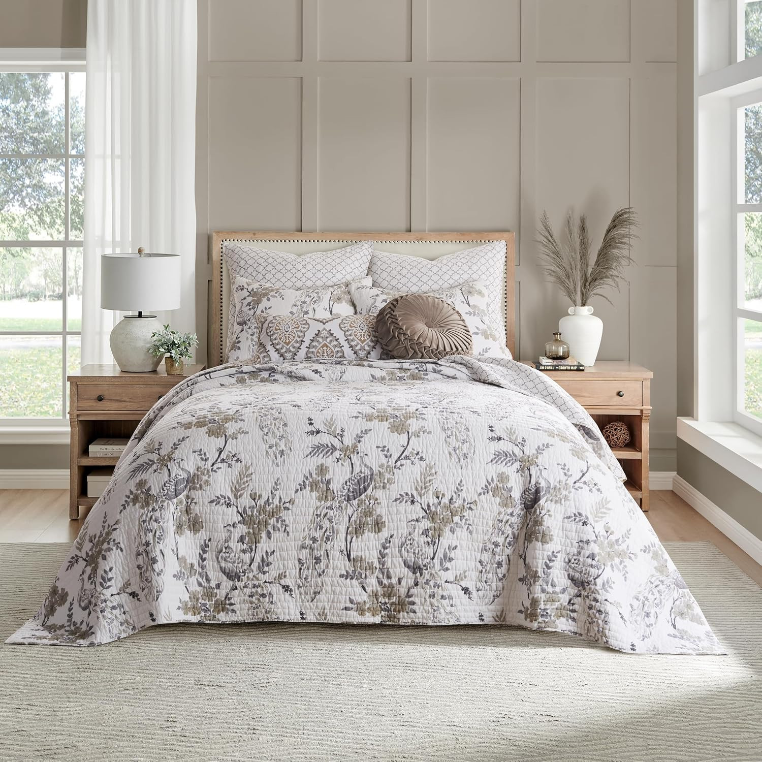Pisa Reversible King Bedspread Set (120X106In) with 2 Pillow Shams (36X20In) - F