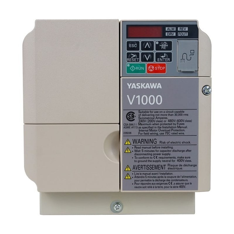 Yaskawa CIMR-VU2A0020FAA V1000 240V 3.7 kW 5HP Variable Frequency Drive Yaskawa CIMR-VU2A0020FAA V1000 240V 3.7 kW 5HP Variable Frequency Drive