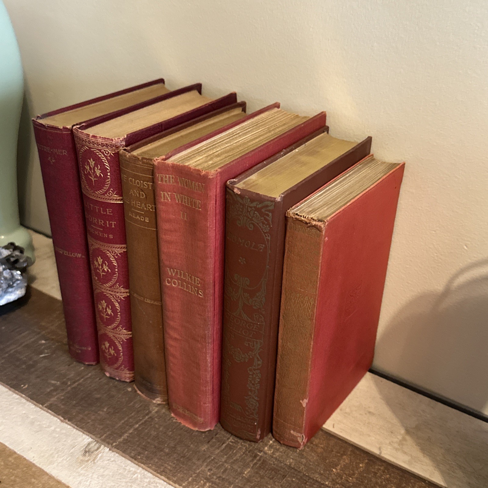 Antique Red Victorian Book Lot 6 Decorative Hard Bound Books 1891-1908