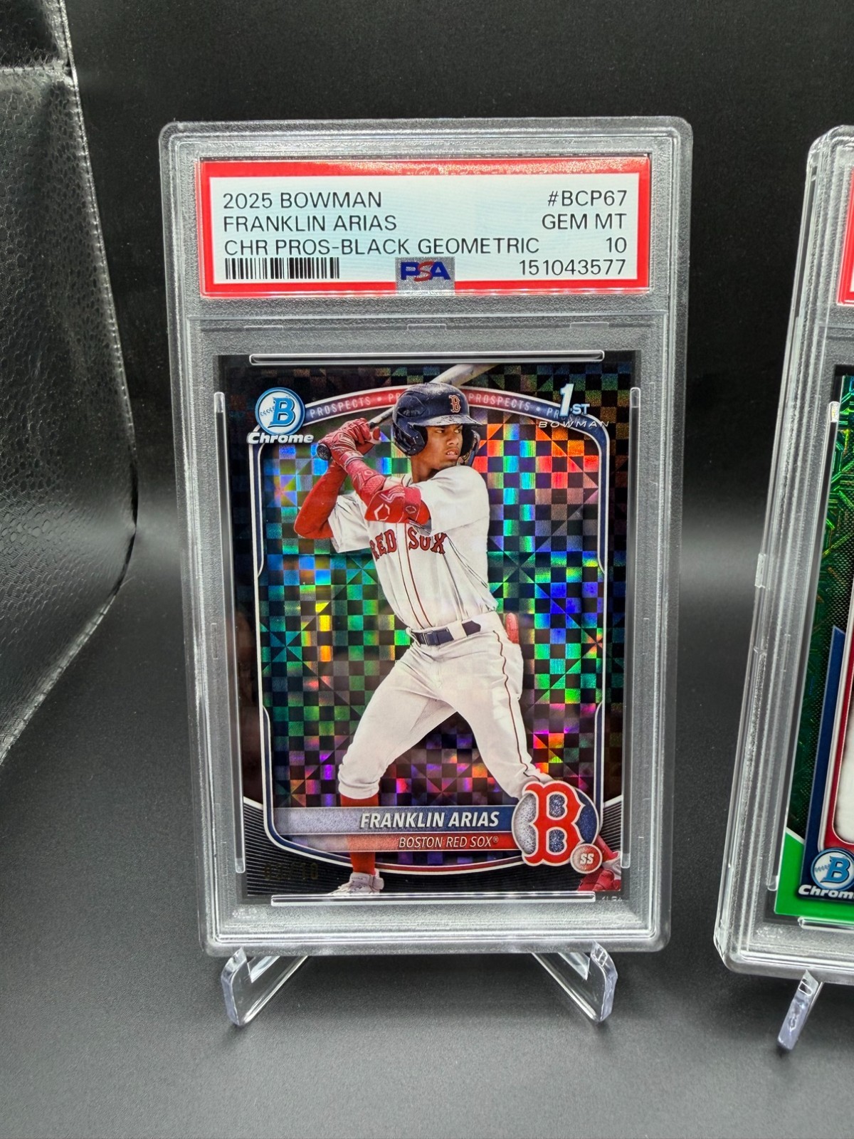 2025 Bowman Chrome Franklin Arias 1st Black Geometric PSA 10 #3/10 Red Sox