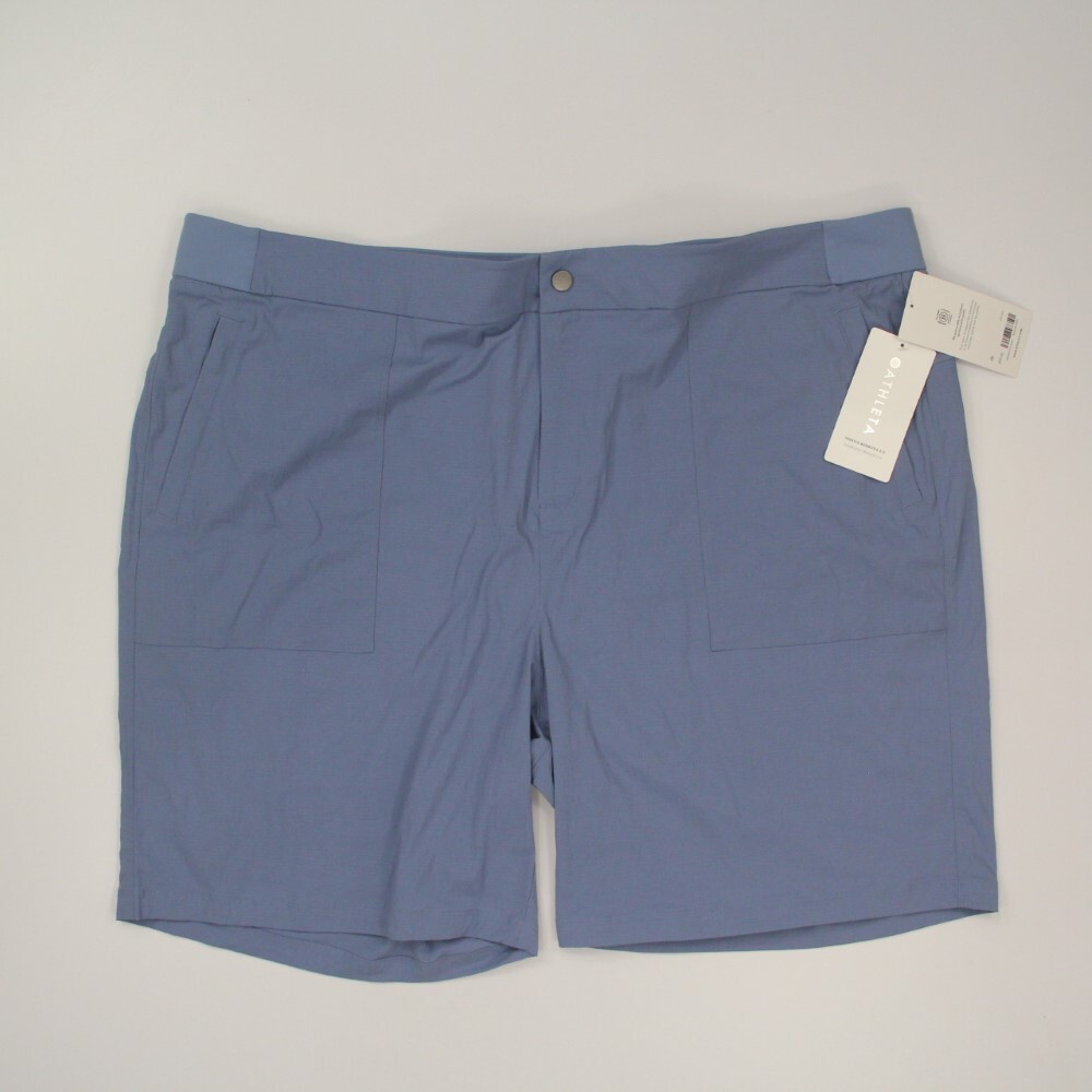 Athleta Women\'s Trekkie Bermuda 2.0 Shorts Plus Size 26 Blue Pockets Golf NWT