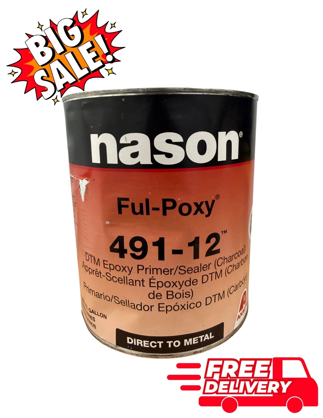 🛠️ Axalta Nason Ful-Poxy 491-12 DTM Epoxy Primer/Sealer Charcoal 1 Gal