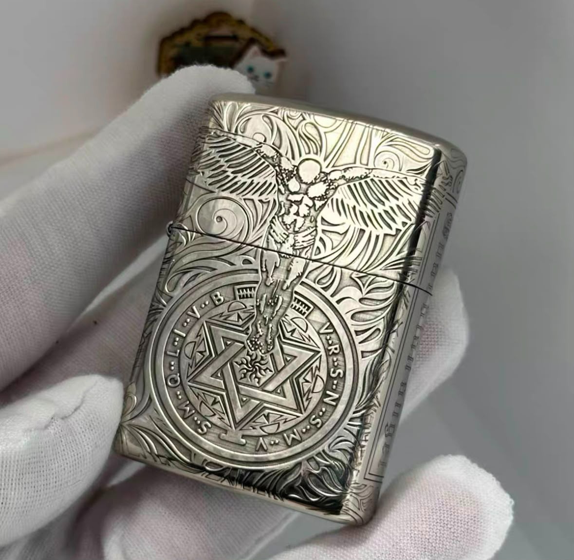 Constantine Guardian Angel wings zippo Lighter Silver 5 Sides In a New Box Constantine Guardian Angel wings zippo Lighter Silver 5 Sides In a New Box