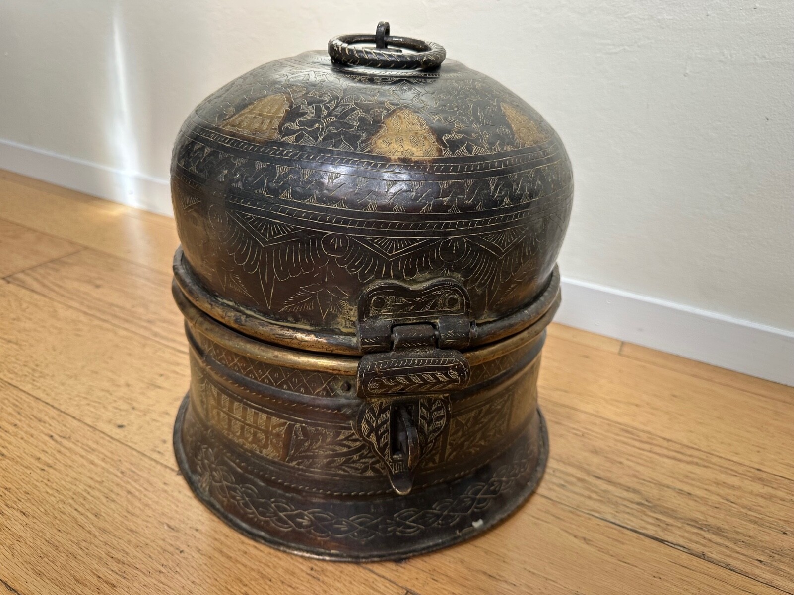 Antique Patinated Bronze Mughal Domed Box Antique Patinated Bronze Mughal Domed Box