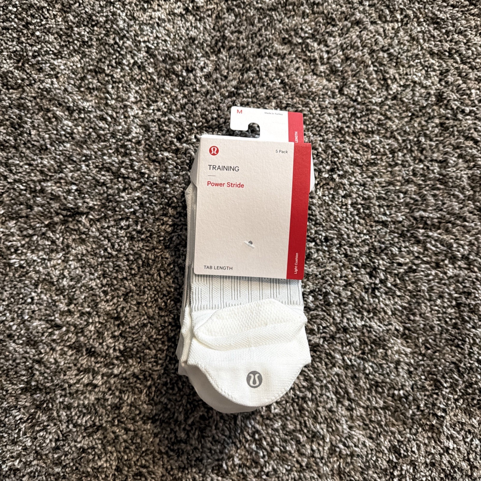 Lululemon Power Stride Tab Sock 5 Pack Size M White BLK 25058 Lululemon Power Stride Tab Sock 5 Pack Size M White BLK 25058