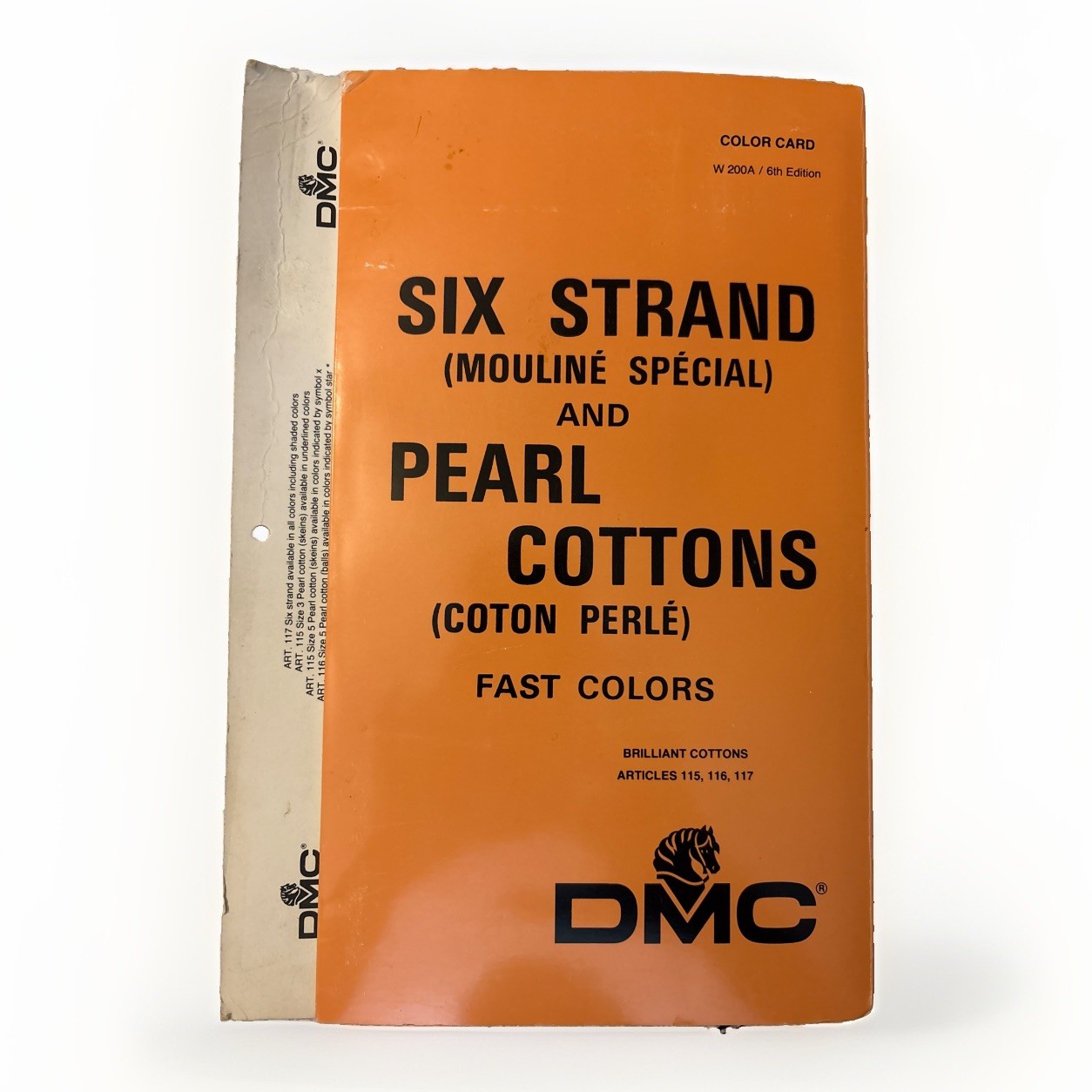 Vtg DMC Six Strand and Pearl Cotton Color Card 6th Edition