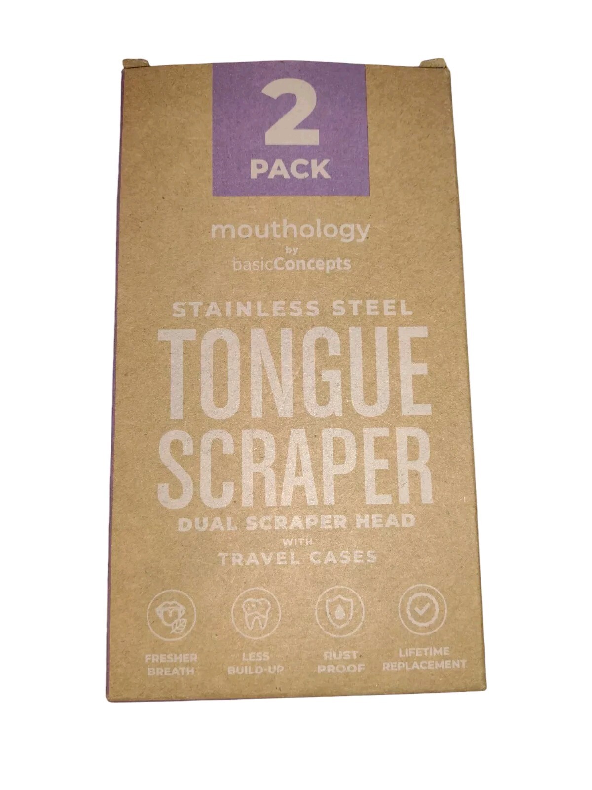 BASIC CONCEPTS Tongue Scrapers Stainless Double Scraper Head + Case 2 Pack BASIC CONCEPTS Tongue Scrapers Stainless Double Scraper Head + Case 2 Pack