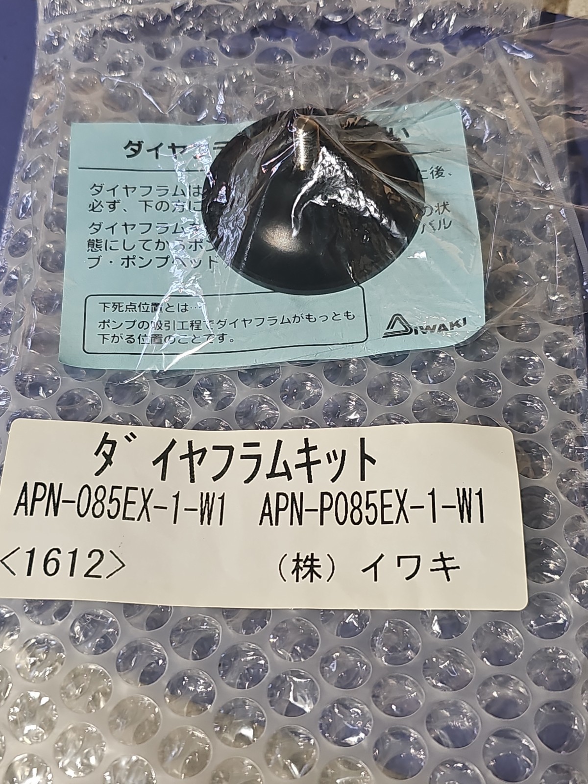 NEW IWAKI diaphragm replacement for metering pump. APN-085EX-1-w1. #L31