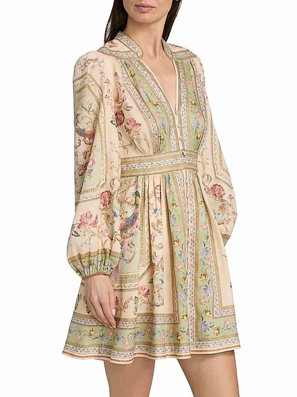 Zimmermann ROSELIGHT PLUNGE MINI DRESS $ 850 Size 1
