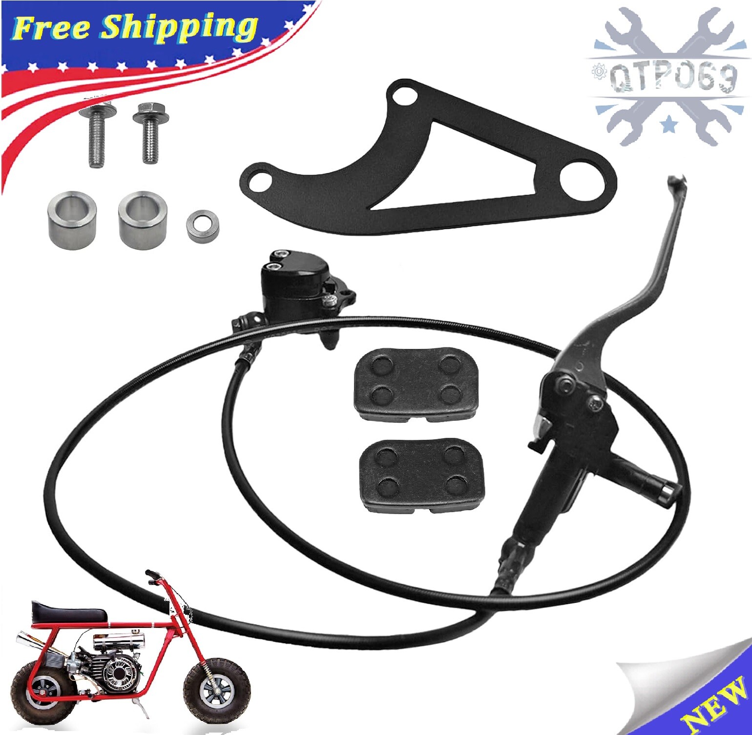 Upgraded Hydraulic Brake DB30 W/ Hydraulic Bracket For Coleman CT100U Mini Bike