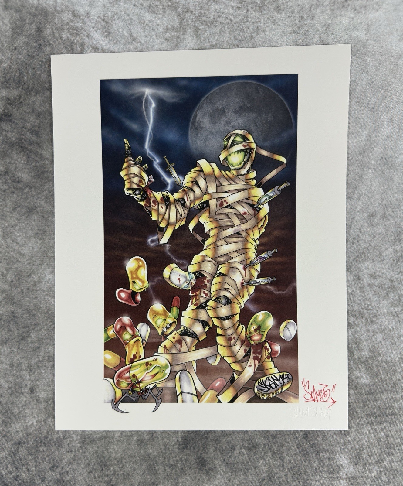 Eminem Slim Shady LP Portfolio Mummy Print Signed By Skam2 Eminem Slim Shady LP Portfolio Mummy Print Signed By Skam2