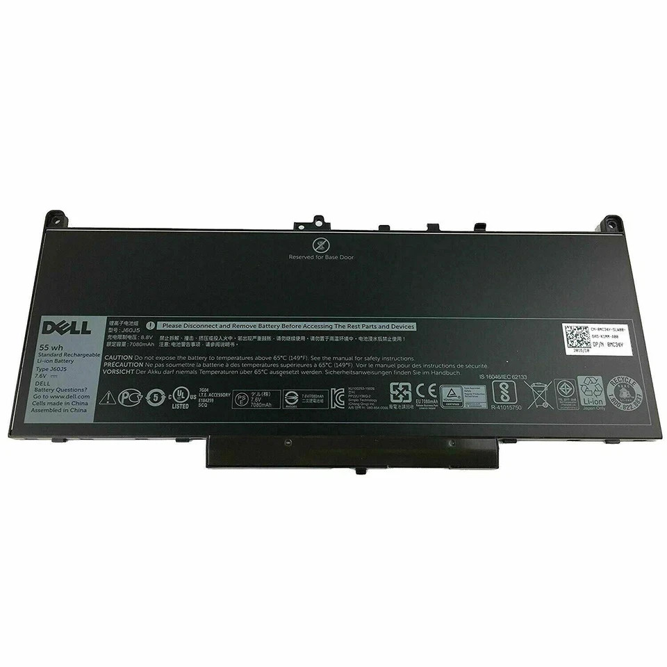 Genuine 55WH J60J5 Battery Replacement For Dell Latitude E7270 E7470 E7260 OEM