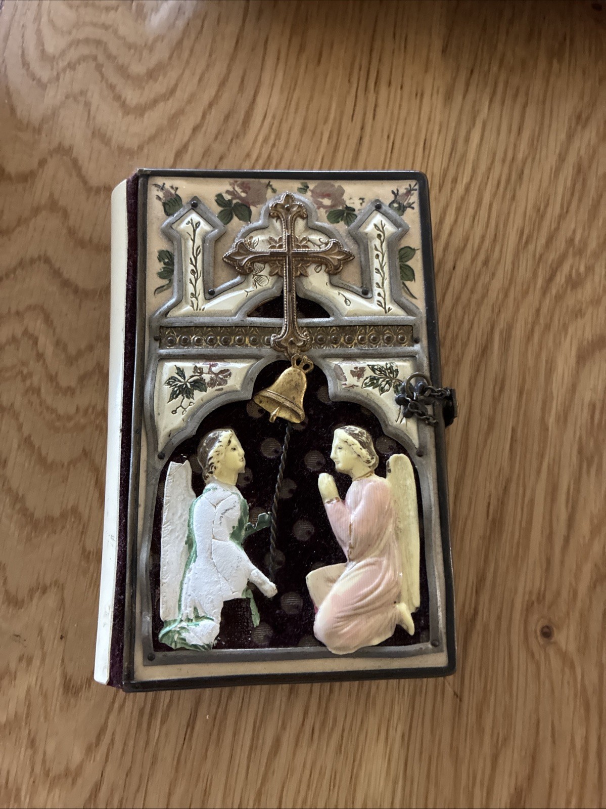 Antique 1908 Hungarian Catholic Prayer Book Celluloid Hardcover Brass Clasp