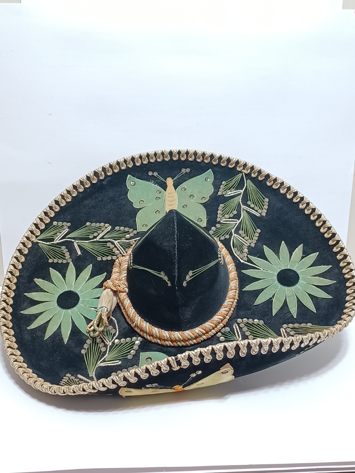 Vtg 1970's Calidad Black Velvet Sombrero 23 Vtg 1970's Calidad Black Velvet Sombrero 23