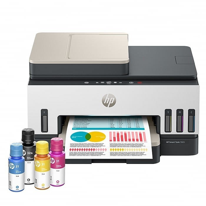 HP Smart Tank 7603 Wireless All-in-One Supertank Printer Up to 3 Years of Ink In HP Smart Tank 7603 Wireless All-in-One Supertank Printer Up to 3 Years of Ink In
