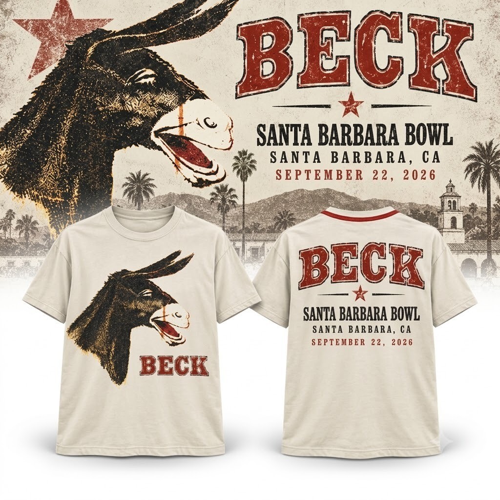 Beck Ride Lonesome Tour Santa Barbara California September 22 2026 T-Shirt 