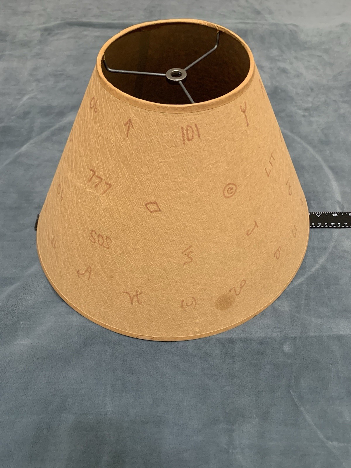 Vintage Western Parchment Lamp Shade 16” XIT IXL Cattle Brands Cowboy USA RARE