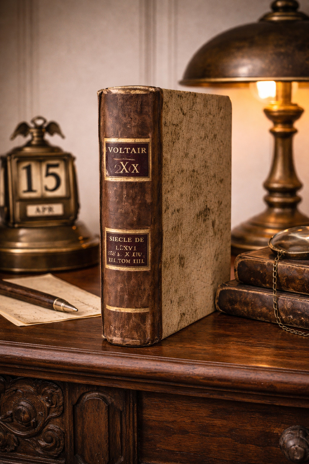 1791 Complete Works of Voltaire, Tome XX – Antique French Leather Book