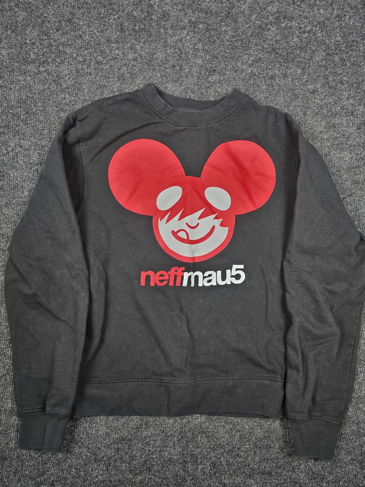 Neff x Deadmau5 Neffmau5 Crewneck Sweatshirt Black Red Mau5 EDM Streetwear