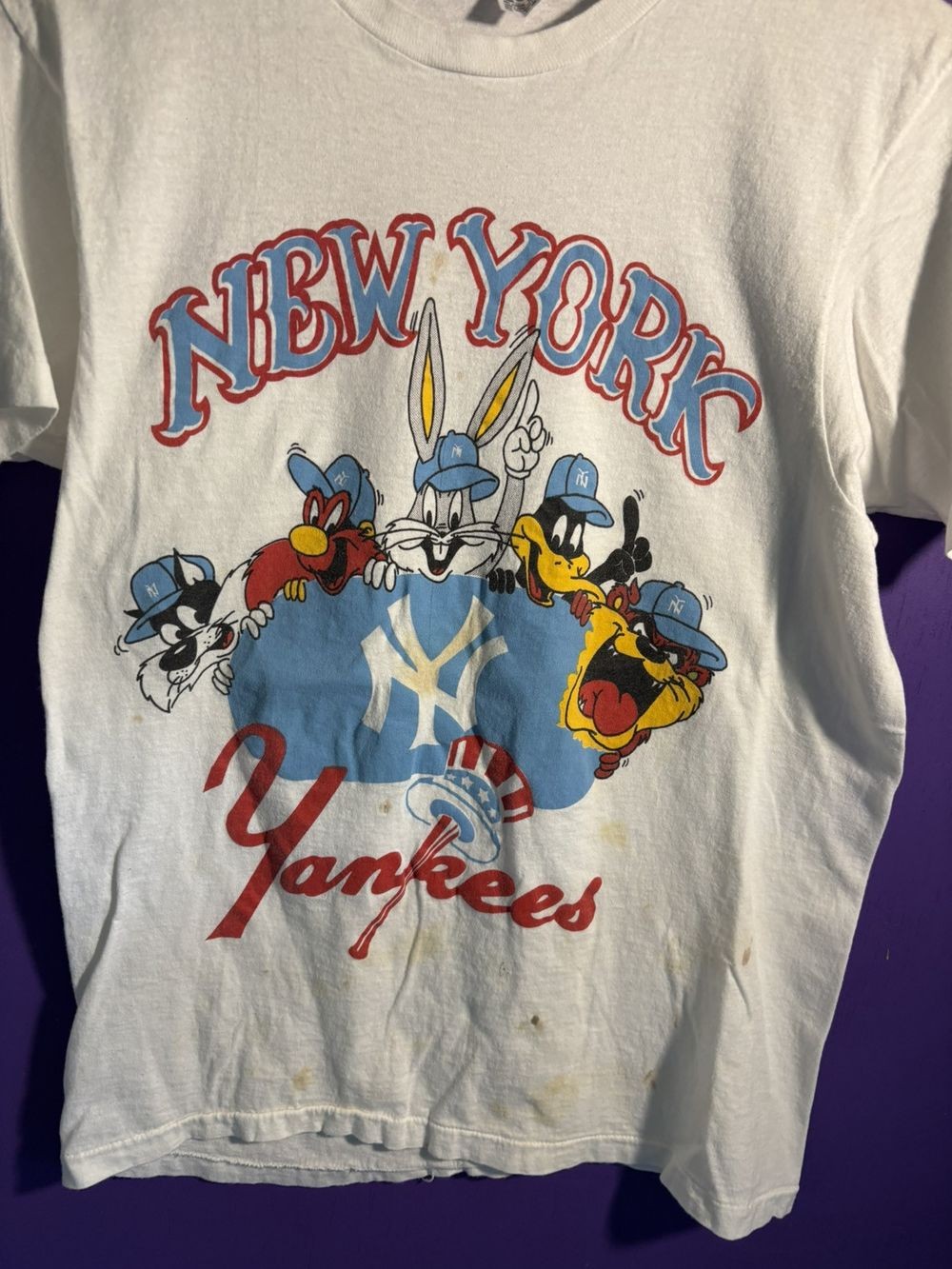 90s New York Yankees Looney Tunes T-shirt 90s Remake Design tee HN2048