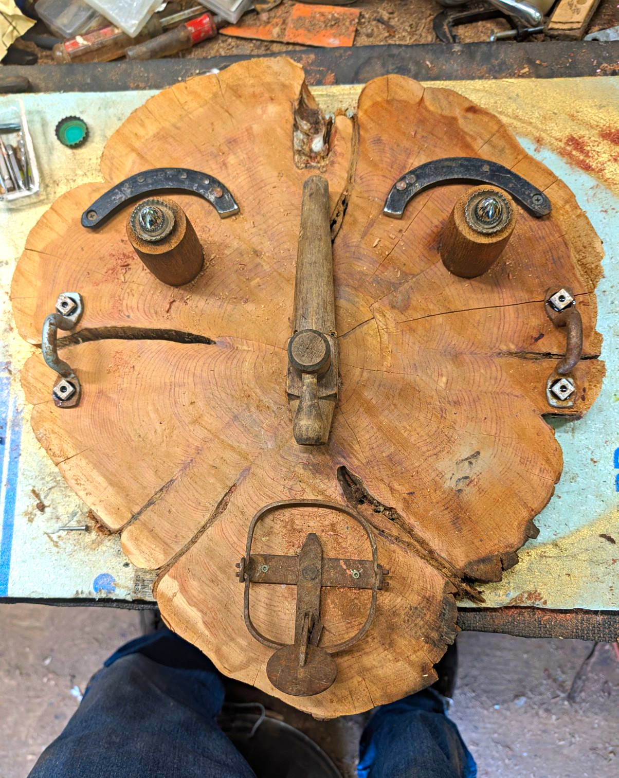 The Woodsman This Is A Caricature With Multimedium Vintaged Parts Was Just Made