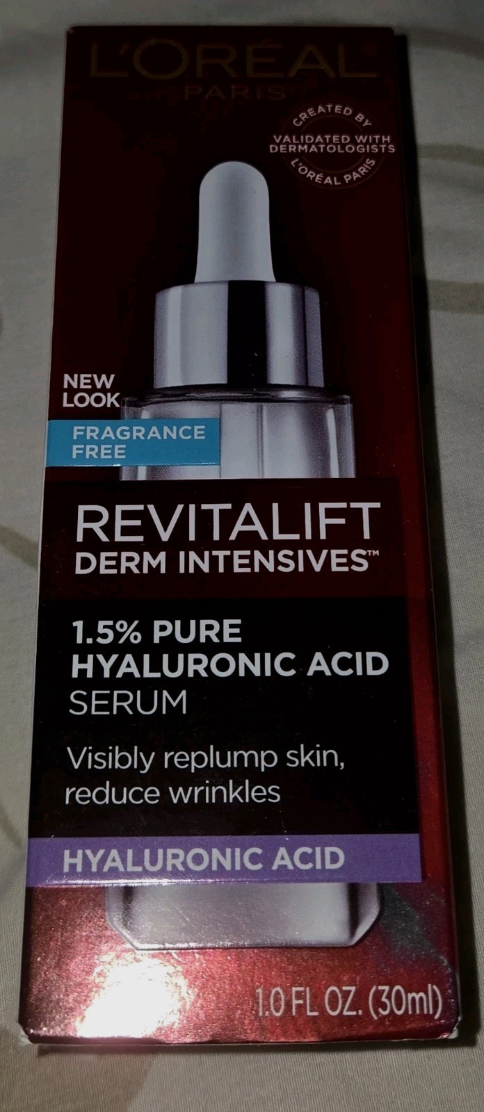 L\'Oreal Plumping Serum Revitalift Derm Intensives 1.5% Pure Hyaluronic 1 oz NIB