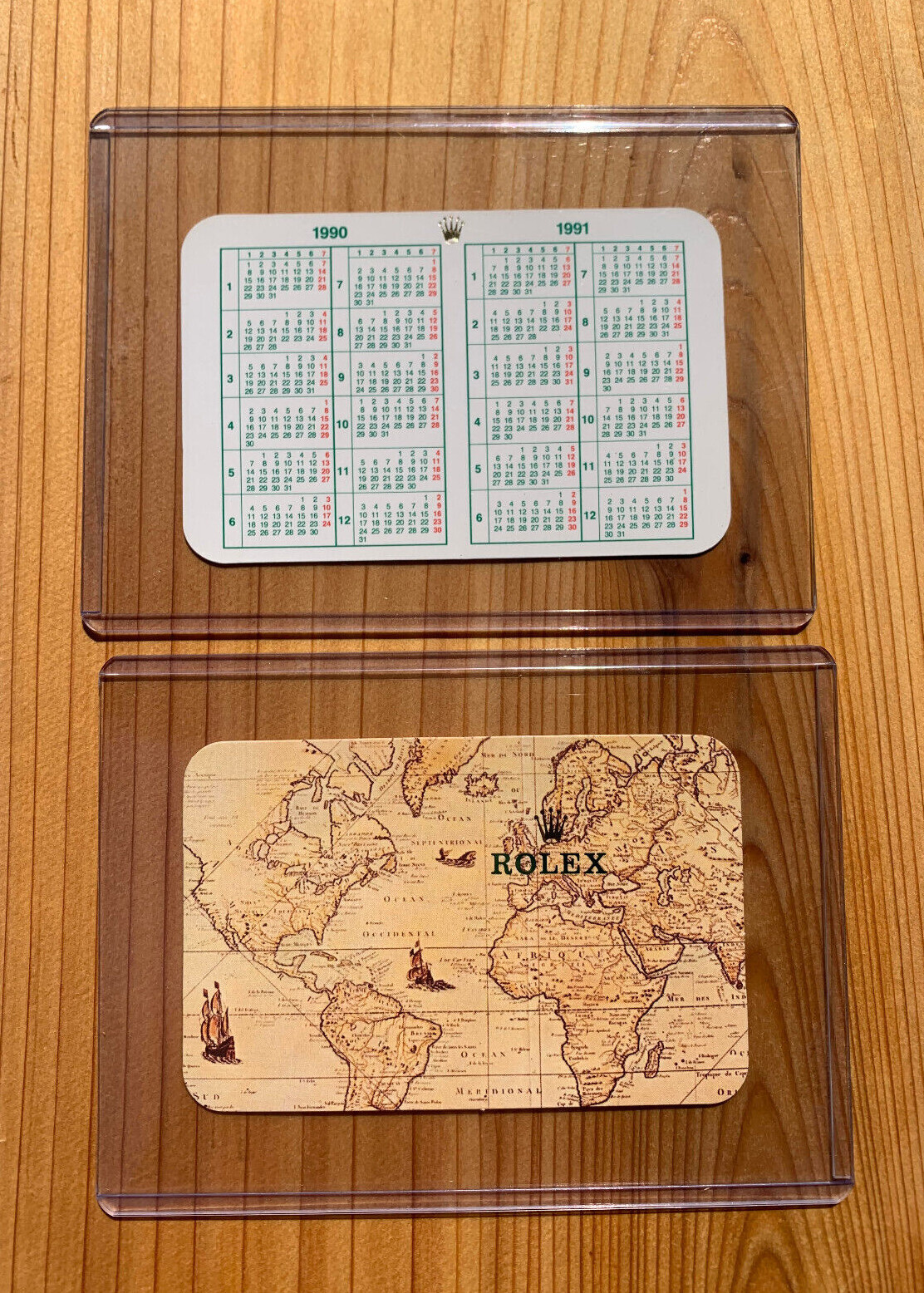 Authentic Rolex Calendar Card Various Years
