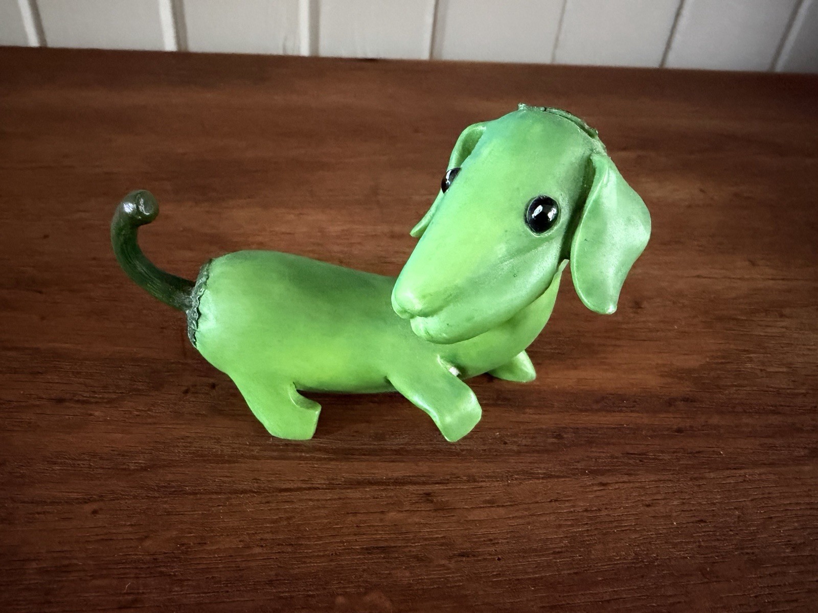 Green Pepper Dachshund Enesco Home Grown Figurine