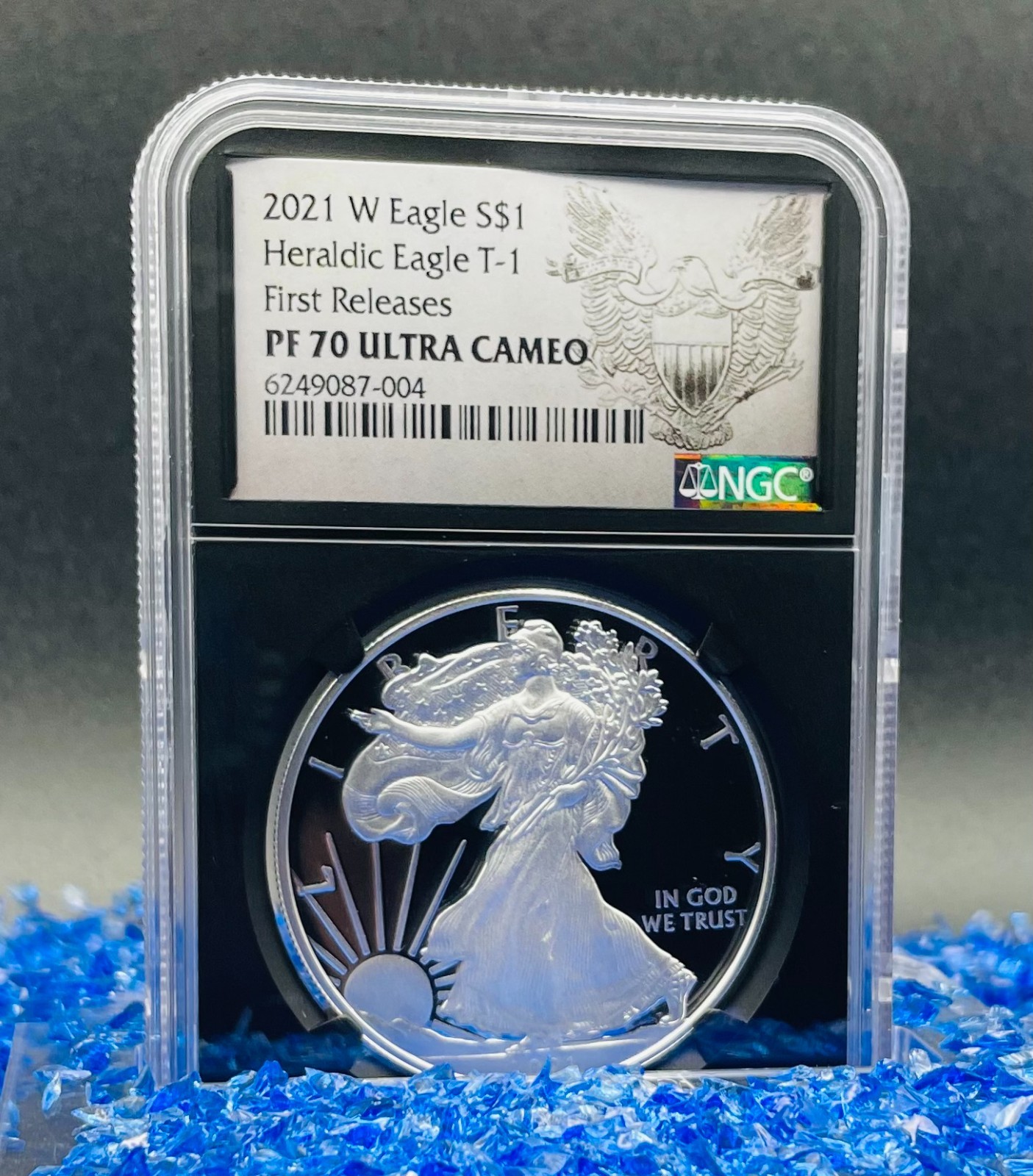 Proof 2021 W $1 Silver Eagle NGC PF70UC T-1 First Releases Black Core Rare Mint Proof 2021 W $1 Silver Eagle NGC PF70UC T-1 First Releases Black Core Rare Mint