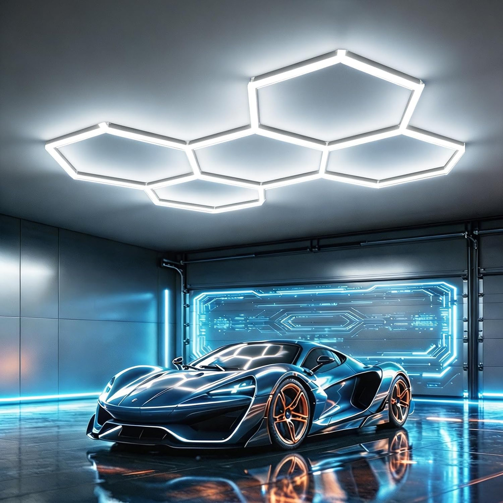Hexagon Garage Light, 168W 6500K Super Bright Honeycomb LED Ceiling Light, DIY