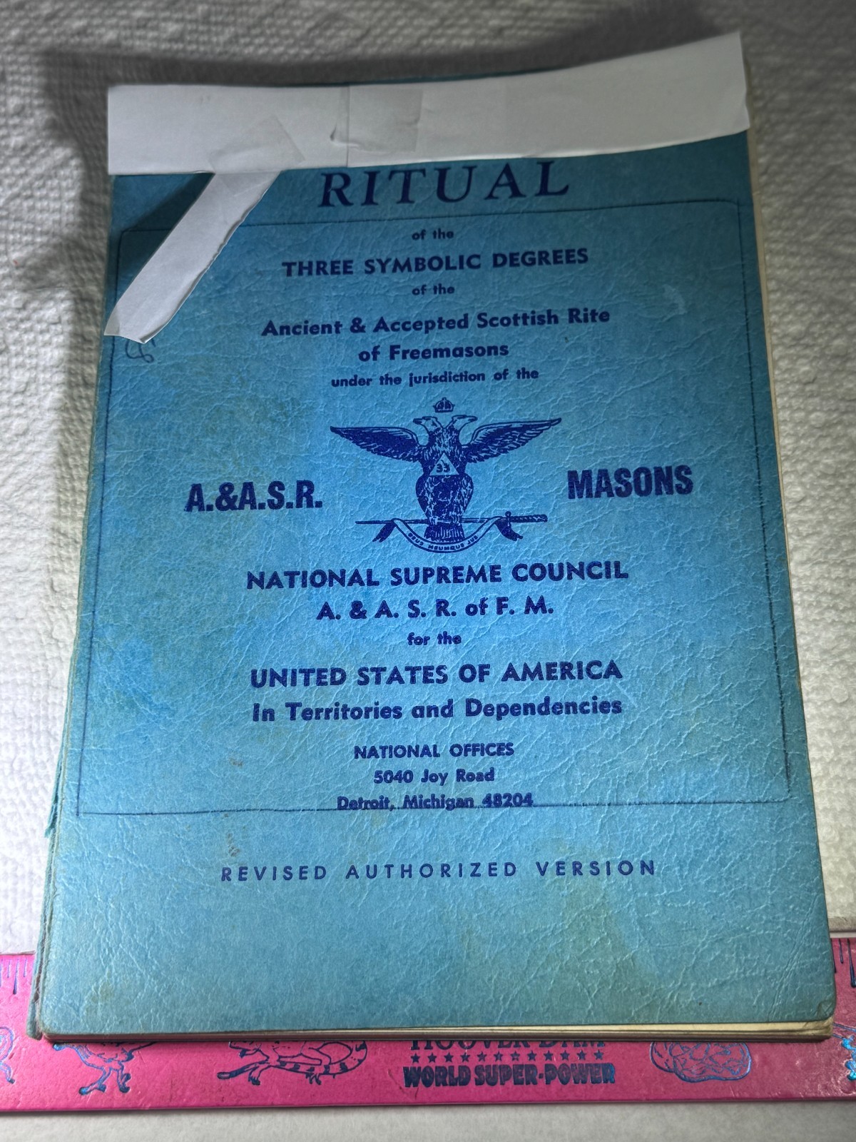 MASONIC RITUAL THREE SYMBOLIC DEGREES SCOTTISH RITE DETROIT FREEMASONS VINTAGE