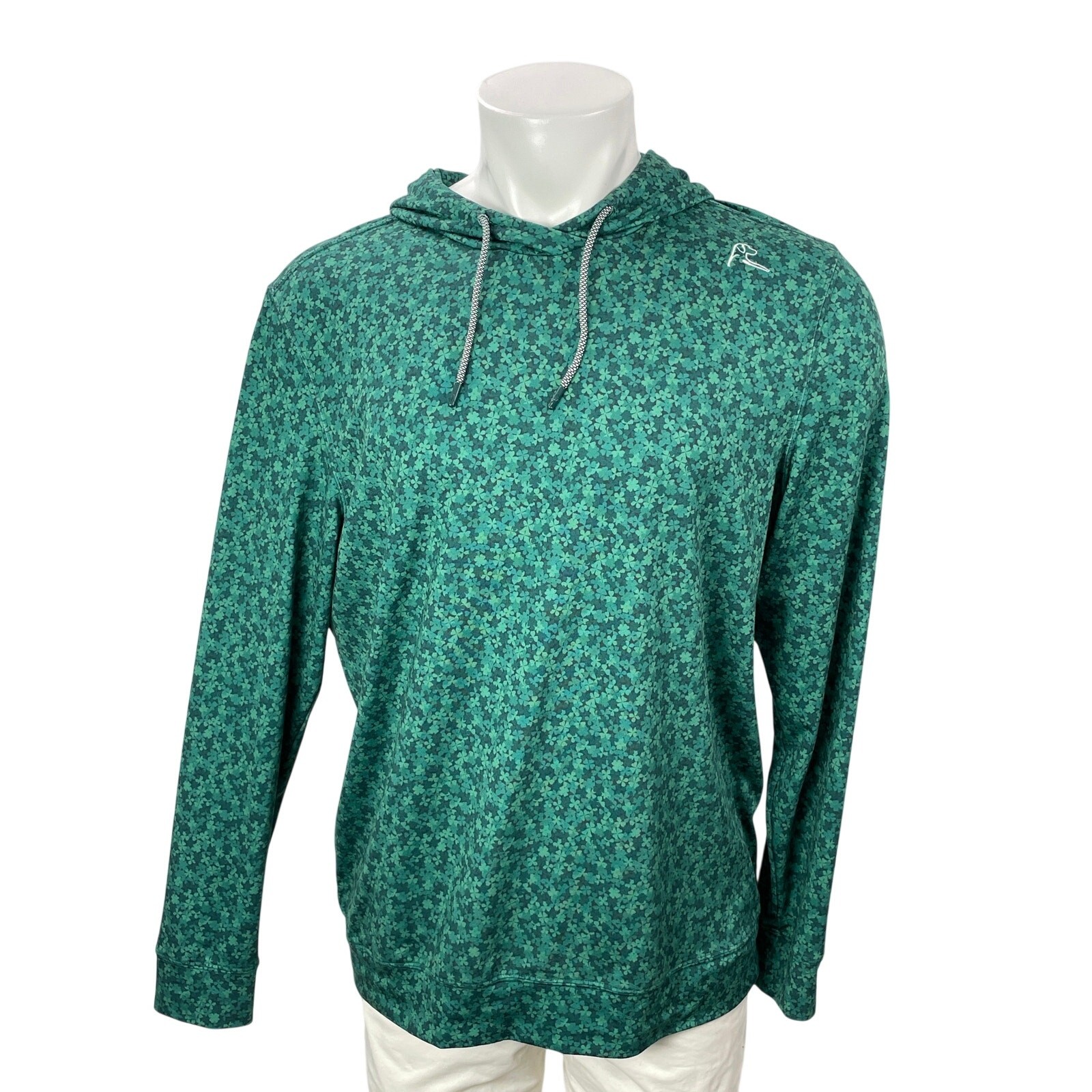 Rhoback Mens Green Long Sleeves Abstract Activewear Performance Hooded Sweater M Rhoback Mens Green Long Sleeves Abstract Activewear Performance Hooded Sweater M