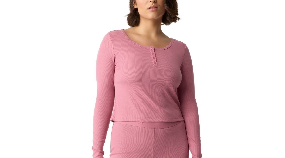 NWT Gap GapBody Women\'s Long-Sleeve Rib Pajama Top  Pink Size:S