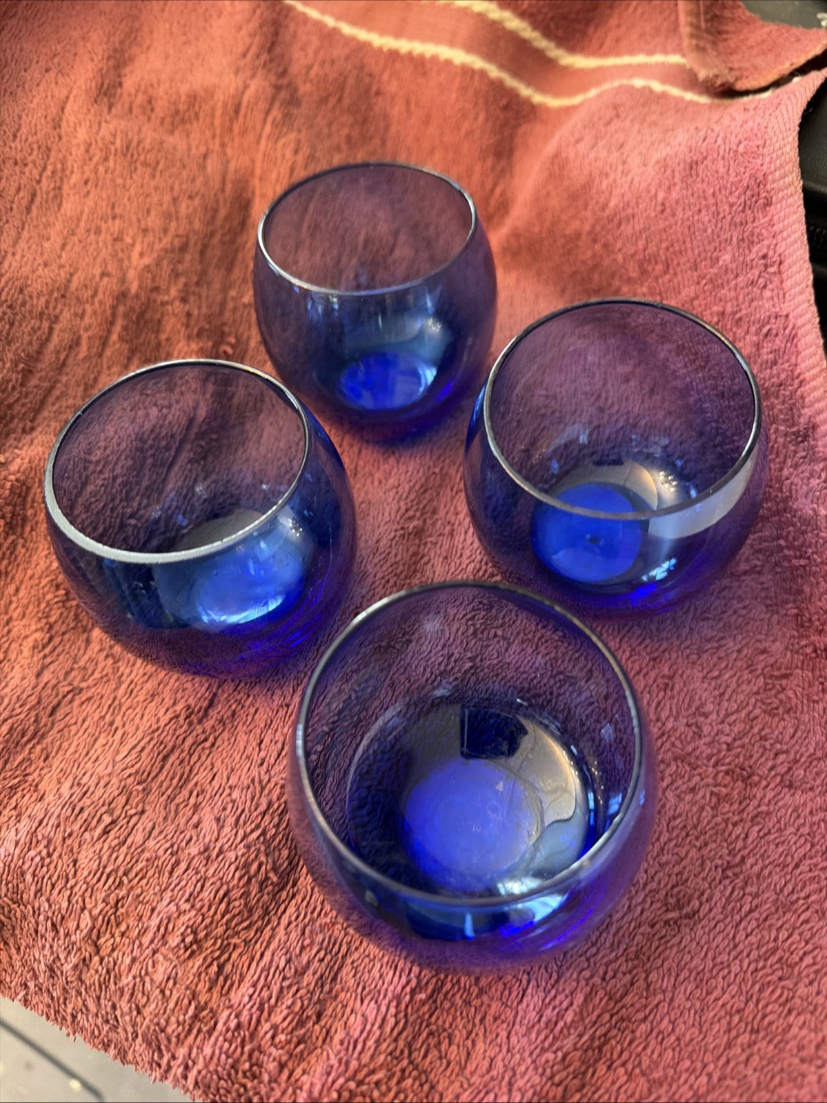 Vintage Cobalt Blue Princess House Heritage Votive or Candle Holder  Set Of 4
