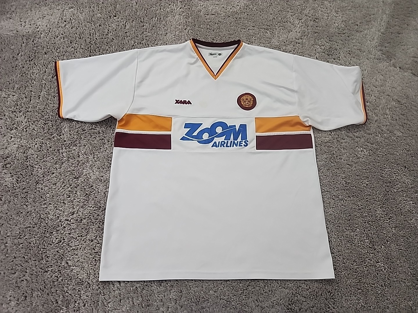 Motherwell FC Football Jersey Mens XXL Zoom Airlines Xara Claret&Amber