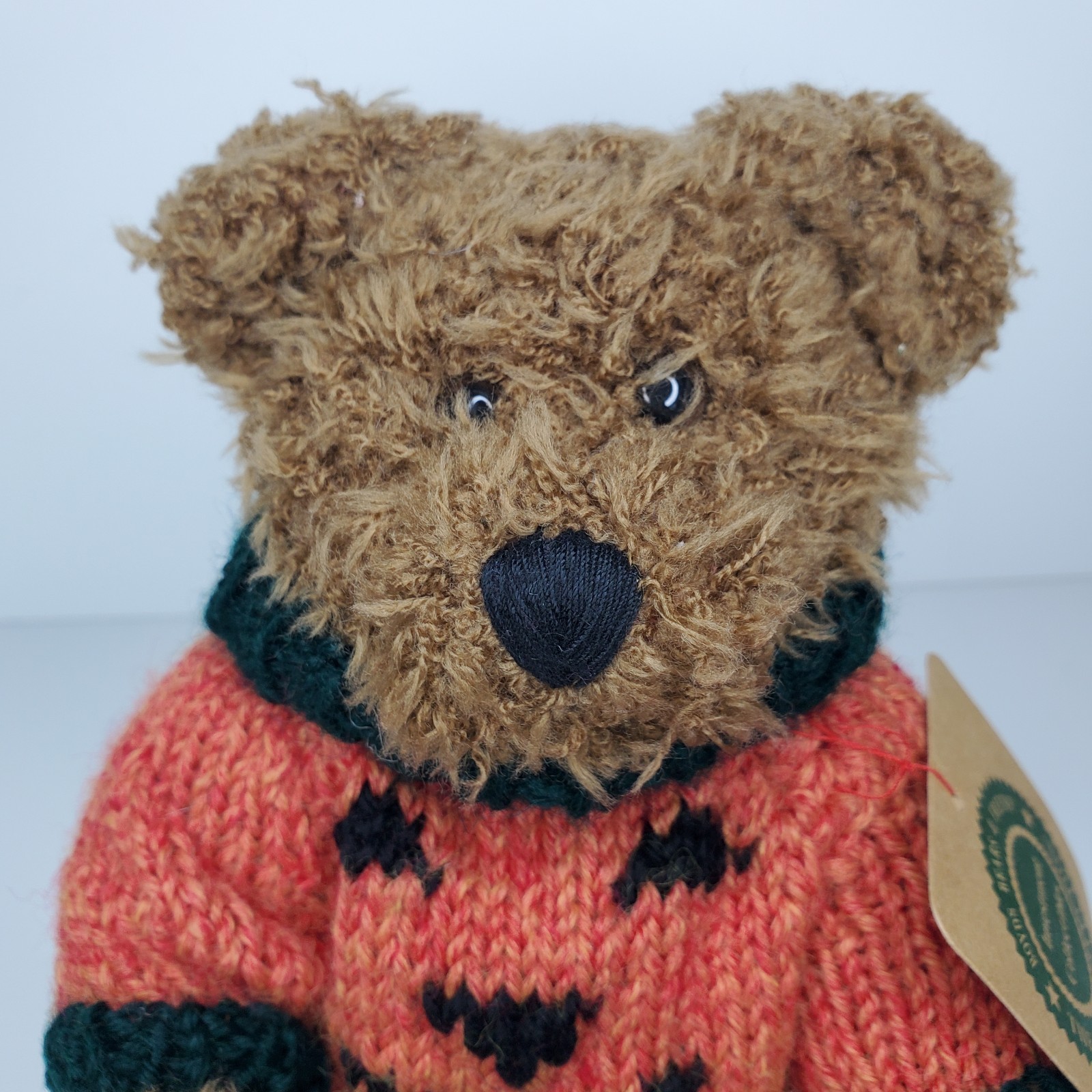 Boyds Bears Halloween Plush Bradley Boobear With Red Stand And Pumpkin Shirt