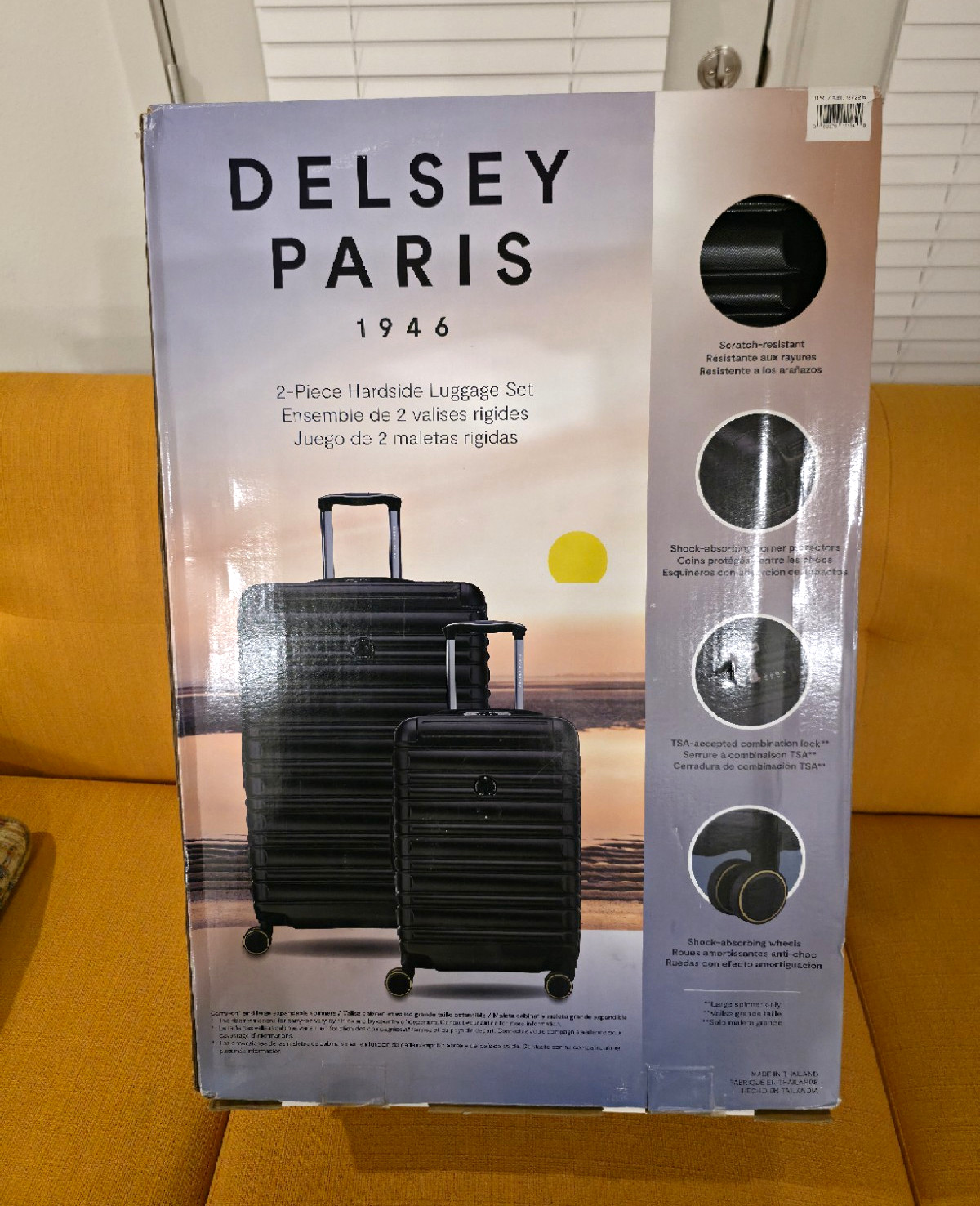 DELSEY PARIS 2pc Hardcase Expandable Spinner Luggage Set TSA Approved, Suitcase